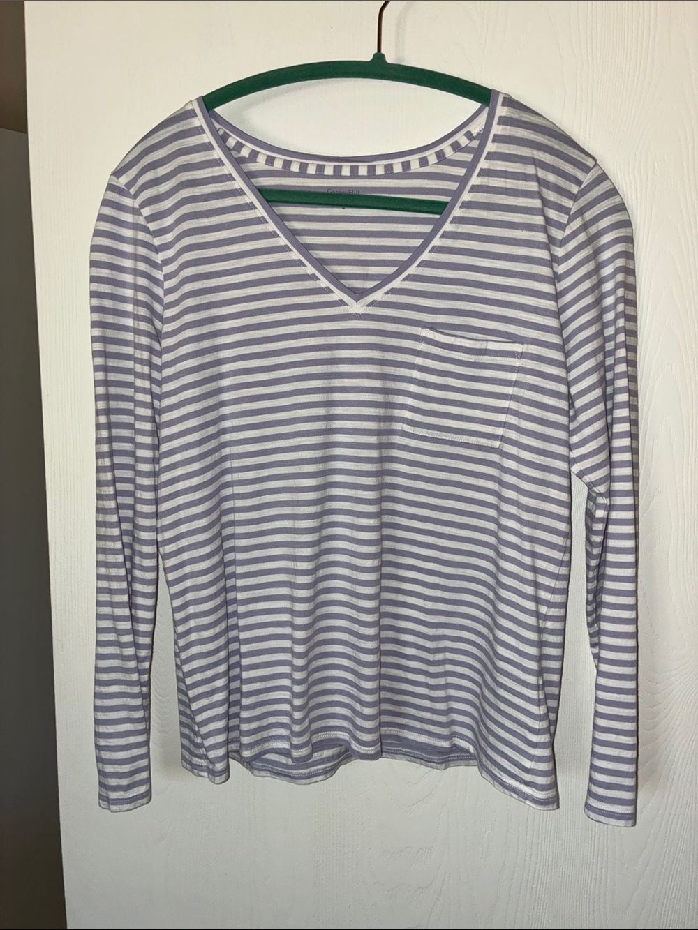 Garnet Hill Lavender & White Striped Weekender Long Sleeve Tee, medium - Picture 3 of 4